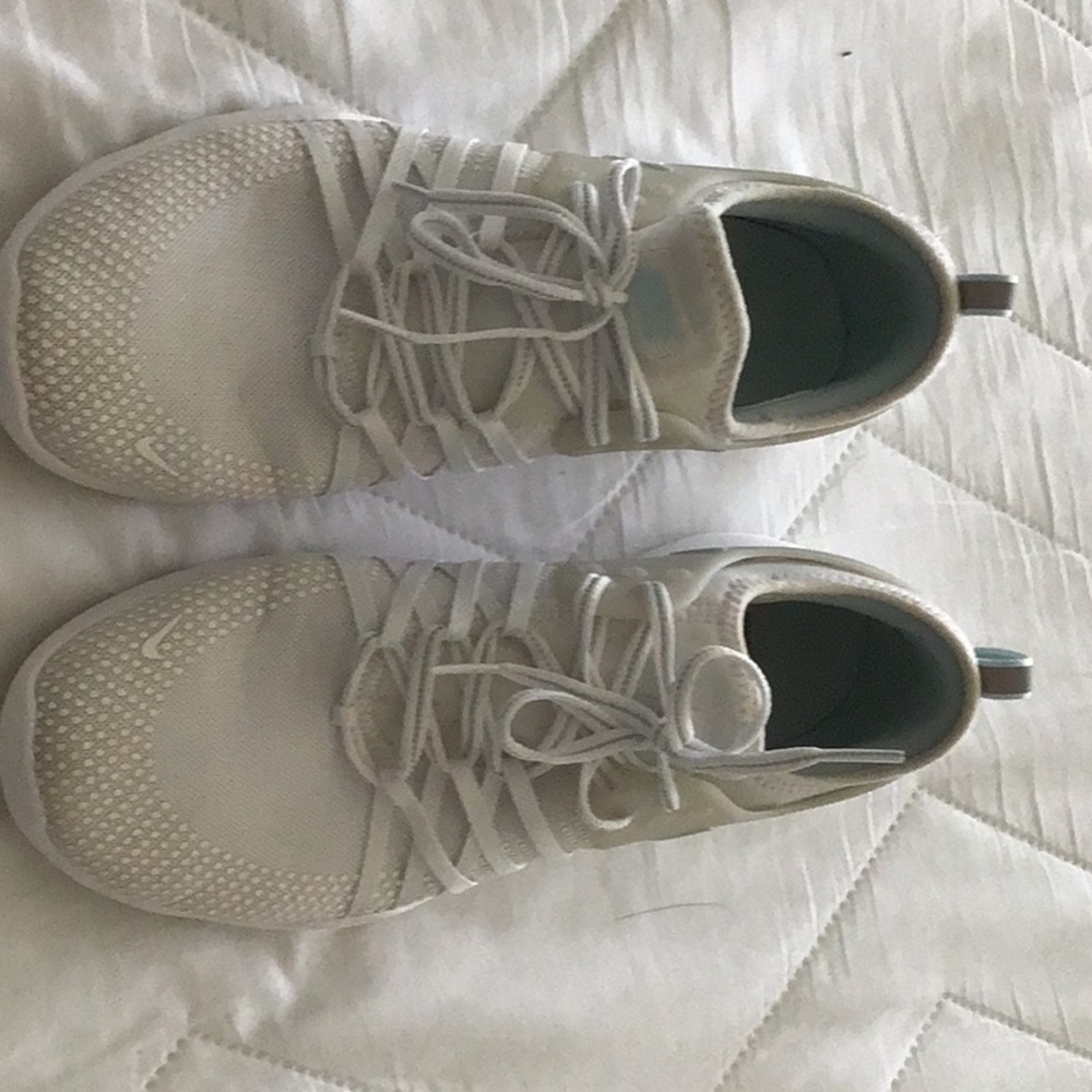 White Nike Free training shoes